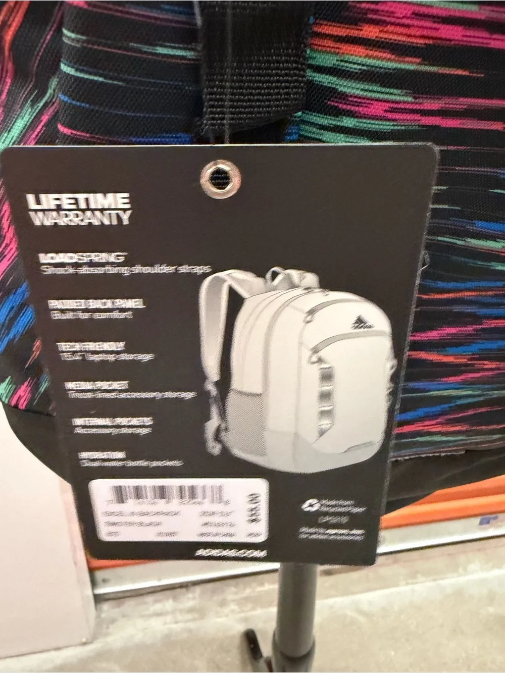 NWT Adidas Excel ||| Black Multicolor Wave-Stripe Backpack